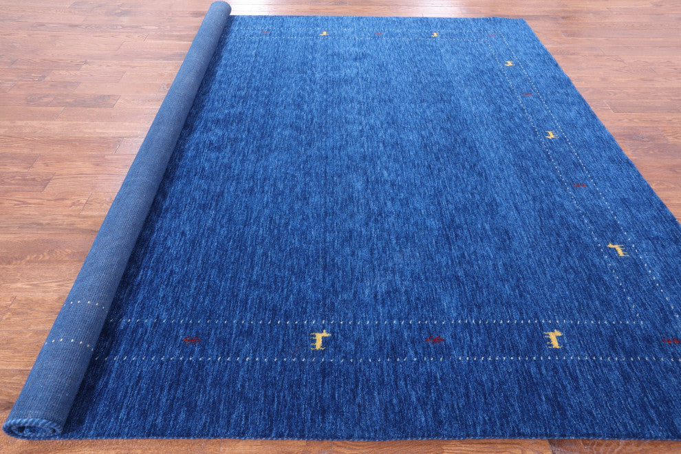 9' Square Persian Gabbeh Hand Knotted Wool Rug Q4347