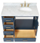 Ariel Cambridge 43" Right Offset Oval Sink Midnight Blue Vanity, No Mirror