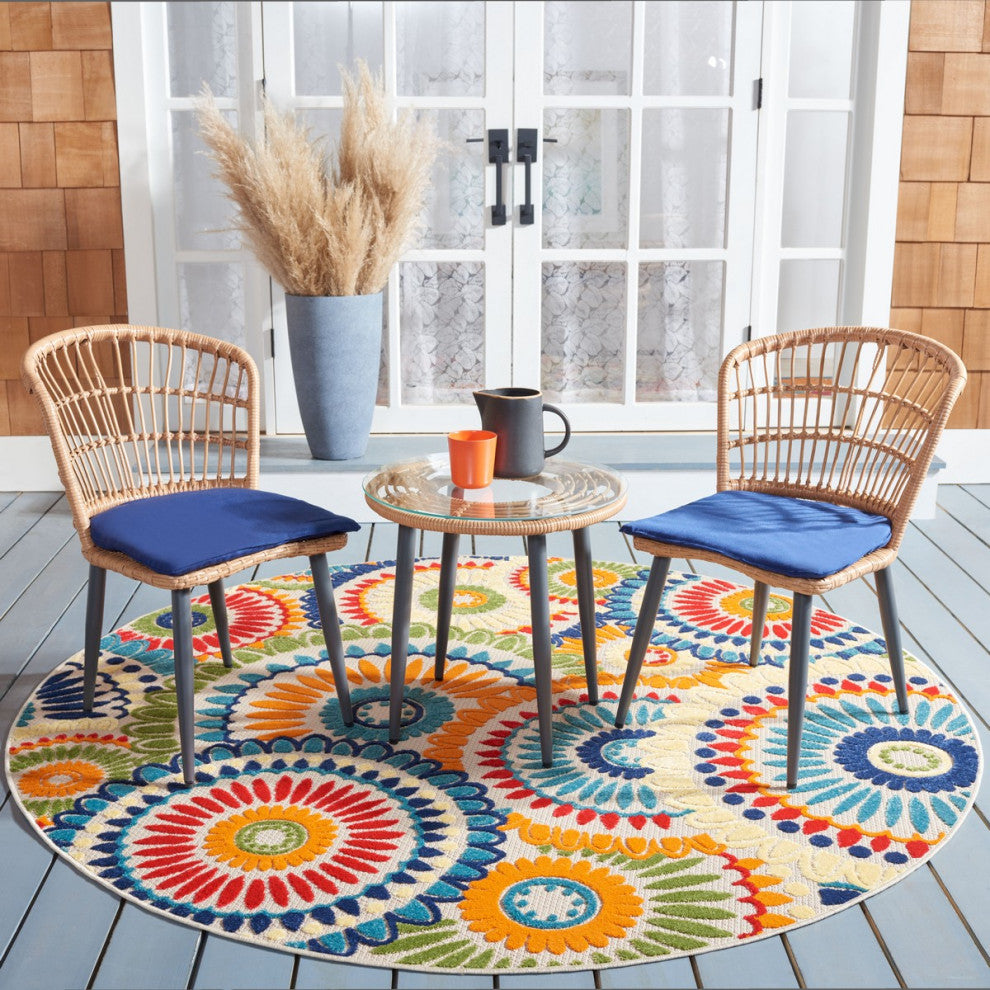 Safavieh Outdoor Prenza 3 Piece Lounger Set Natural/Navy