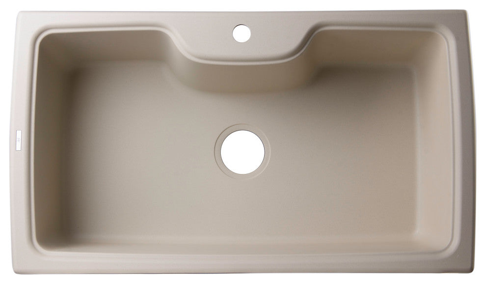 ALFI brand AB3520DI-B Biscuit 35" Drop-In Single Bowl Granite Kitchen Sink