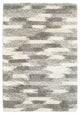 8" x 11" Gray and Ivory Geometric Pattern Area Rug