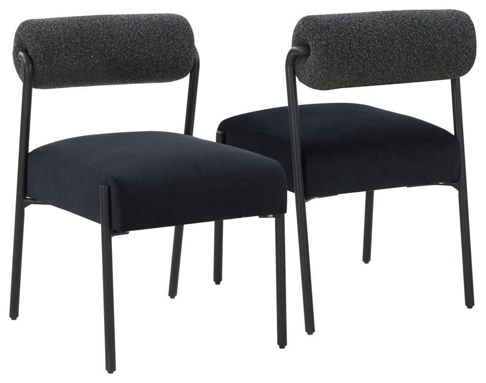 Jolene Black Velvet Dining Chair, Set of 2