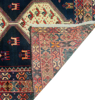 Fine Vintage Distressed Selin Navy/Ivory Runner, 4'0 x 9'8