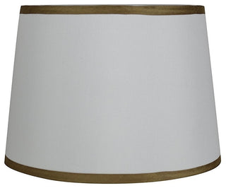 Silk French Drum With Trim, Off White, Gold, 12"