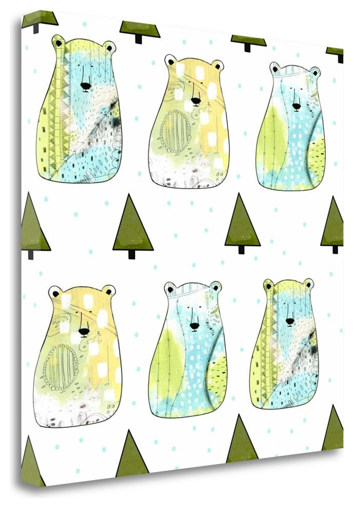 "Three Bears Pattern" By Sarah Ogren, Giclee Print on Gallery Wrap Canvas