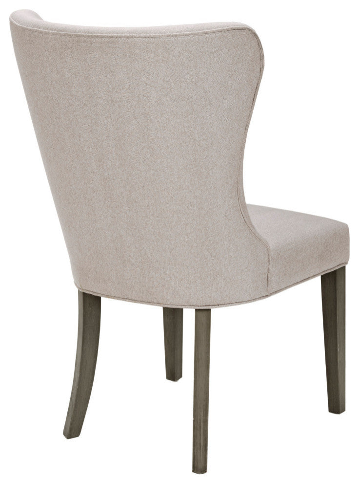 Madison Park Signature Helena Winged Dining Side Chair, Cream, Dining Chair
