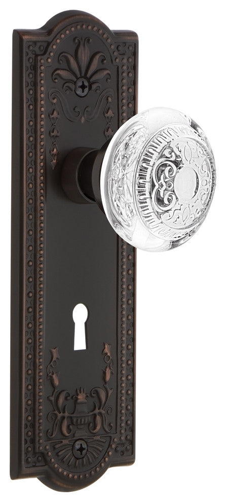 Meadows Plate Interior Mortise Crystal Egg and Dart Knob, Timeless Bronze, 2.25"
