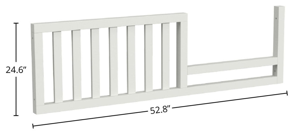 Harper 53"W Wood Toddler Crib Rail, White