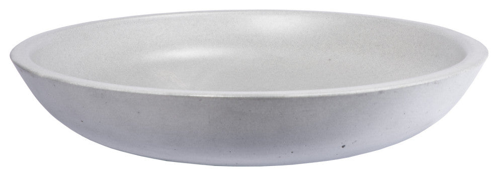 Eden Bath EB_N002LG 17" Concrete Shallow Round Vessel Sink, Light Gray