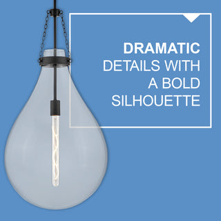 Hinkley Eloise 31.25" Large Pendant Light, Black + Clear Glass