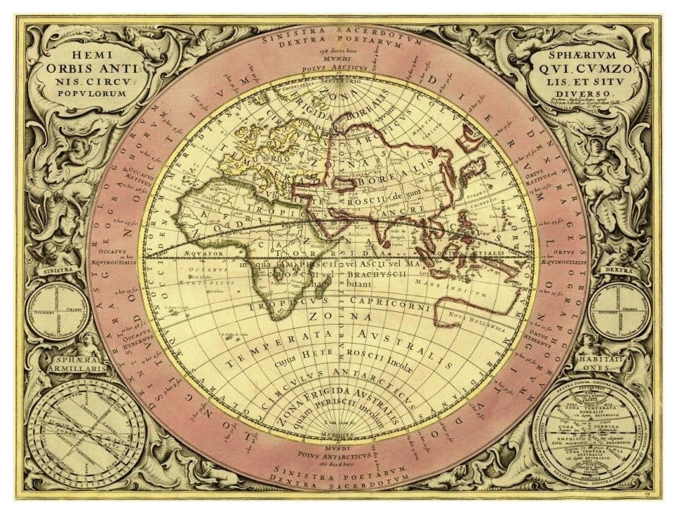 "Maps of the Heavens: Hemisphaerium Orbis Antiqui" Paper Art, 26"x20"