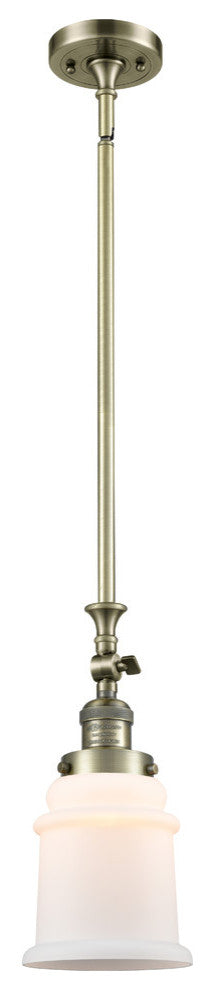 Canton 1-Light Mini Pendant, Antique Brass, Matte White