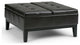 36 Inch Wide Square Coffee Table Storage Ottoman In Tanners Brown Faux Leather
