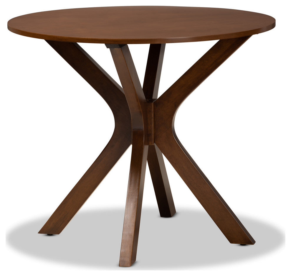 Sutter Gray Upholstered and Walnut Brown Wood 5-Piece Dining Set