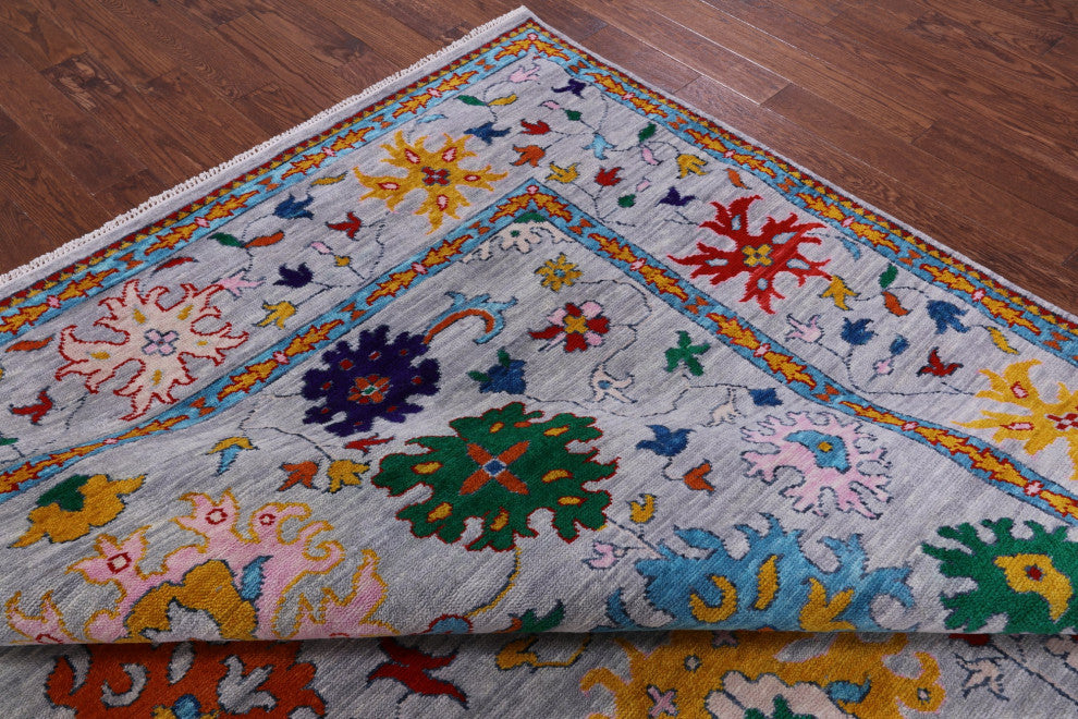 10' Square Turkish Oushak Handmade Wool Rug - Q13288