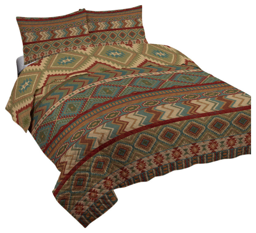 Country Mood Sage Queen Quilt Set