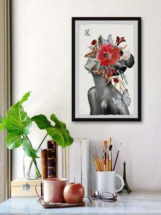 "Butterfly Bloom Sight" Framed Painting Print, 24"x36"