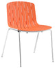 Modern Contemporary Dining Side Chair, Orange Plastic