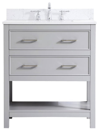 Skylar 30" Single Bathroom Vanity, Gray With Backsplash