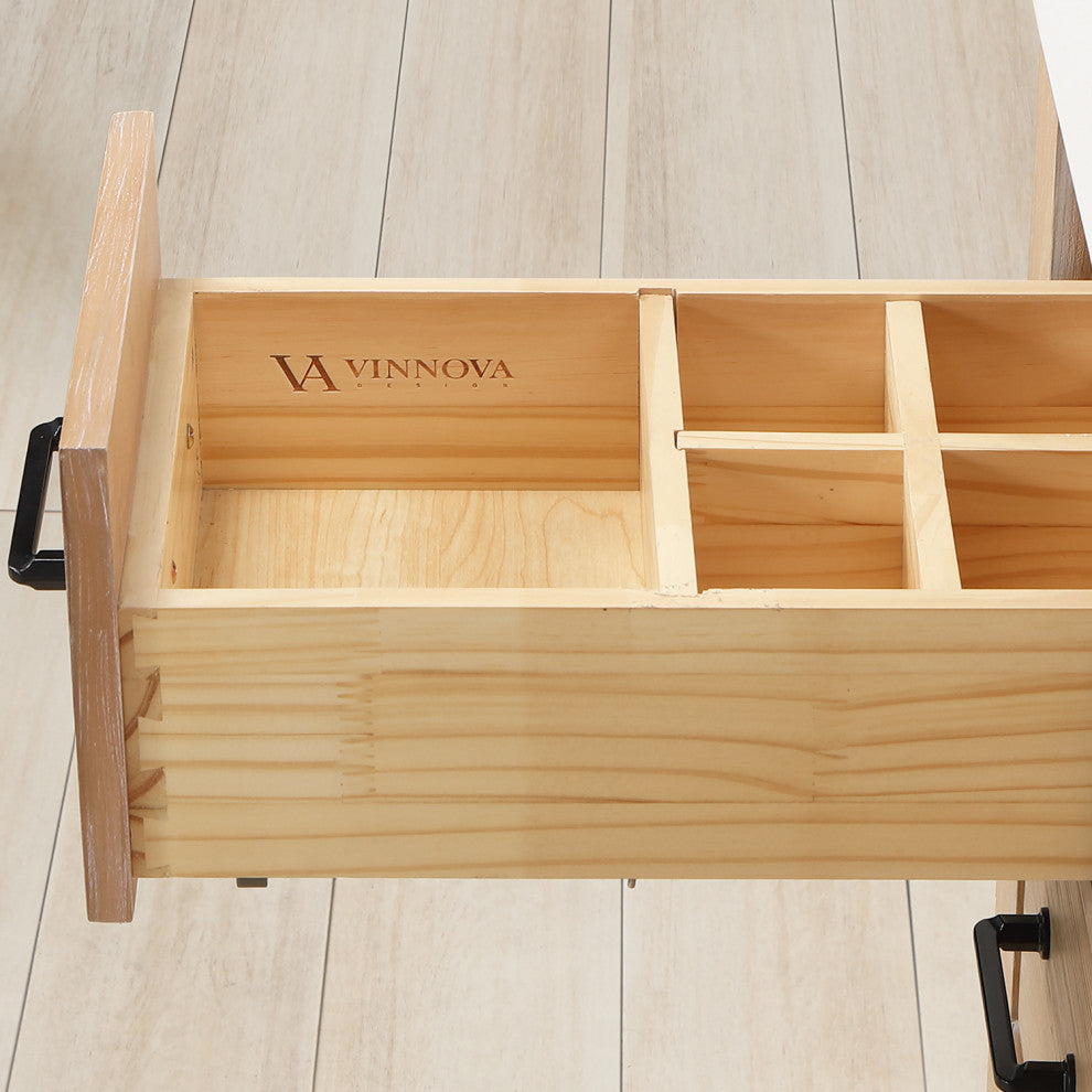 Leon Bath Vanity With Composite Stone Top, Fir Wood Brown, 84", No Mirror