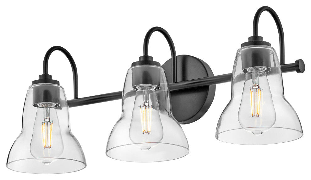 Lark Vera 24" Three-Light Bath Vanity Fixture, Black