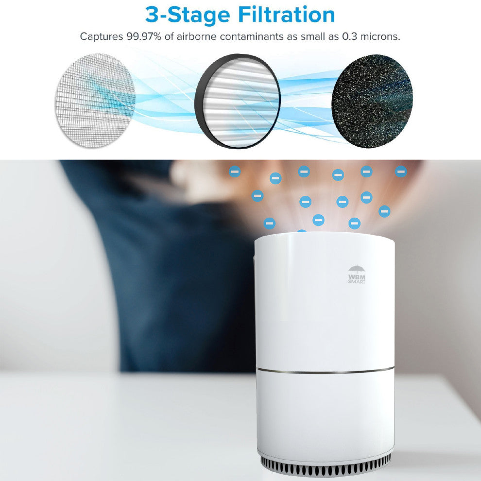 WBM Smart Air Purifier, Air Cleaner For Extra Large Room, 25db Quiet Air Purifi