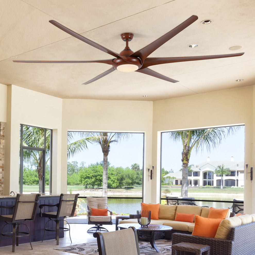 100" ABS Ceiling Fans With Lights And Remote, Walnut