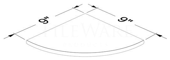 TileWare Boundless 9 inch Corner Shelf Bone Shower Bathroom, No Hook