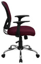 Mid-Back Mesh Swivel Task Chair with Chrome Base, Burgundy