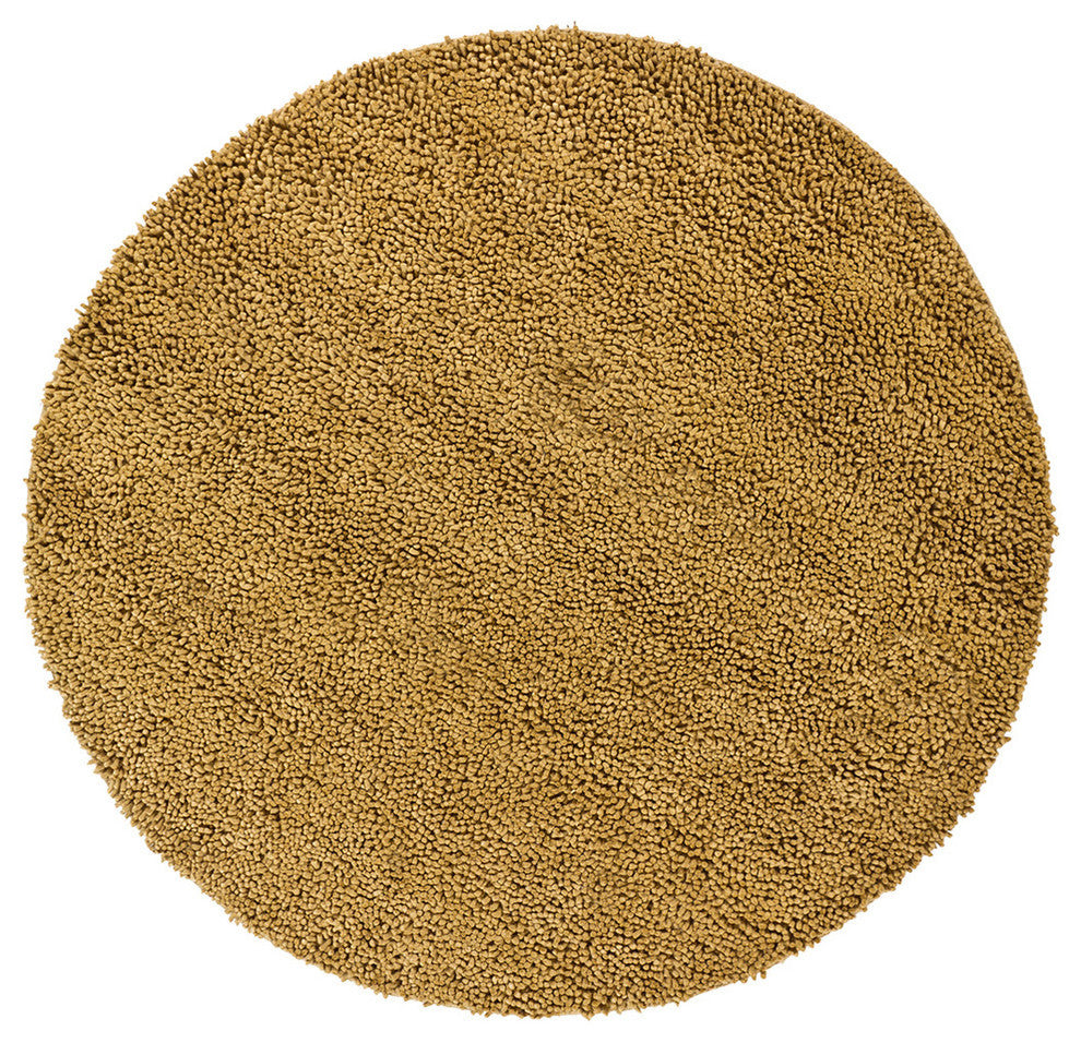 Strata Contemporary Area Rug, Gold, 7'9" Round