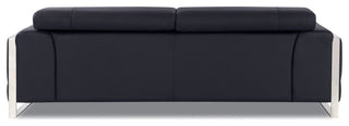 Trento Genuine Italian Leather Modern Sofa Black