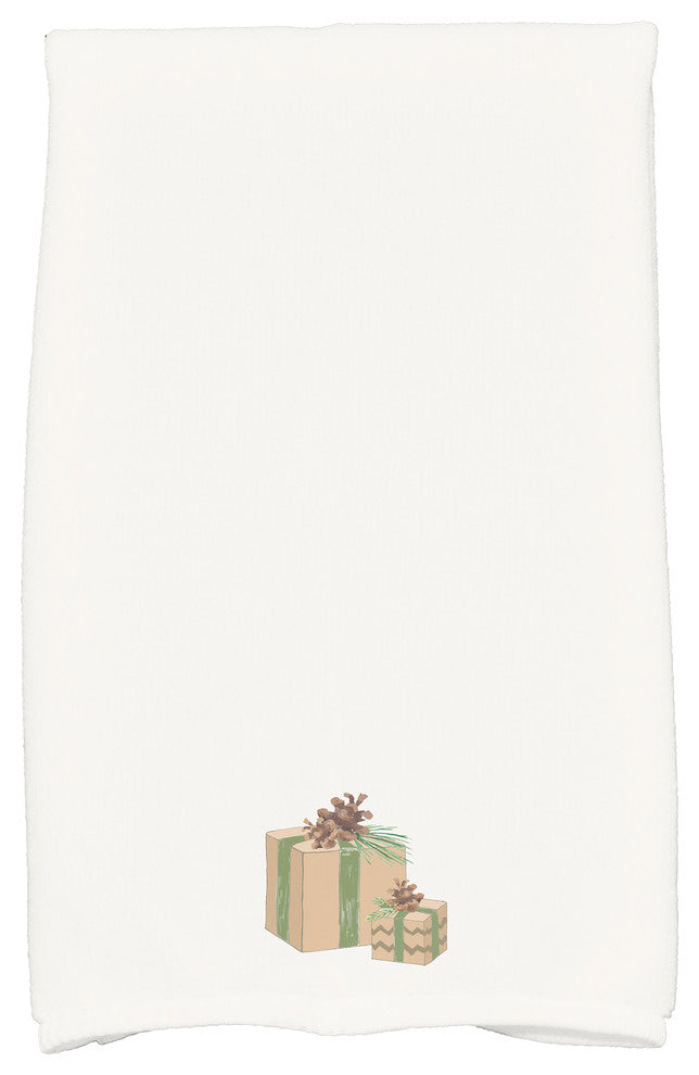 Nature's Gift 18"x30" Off White Holiday Print Kitchen Towel