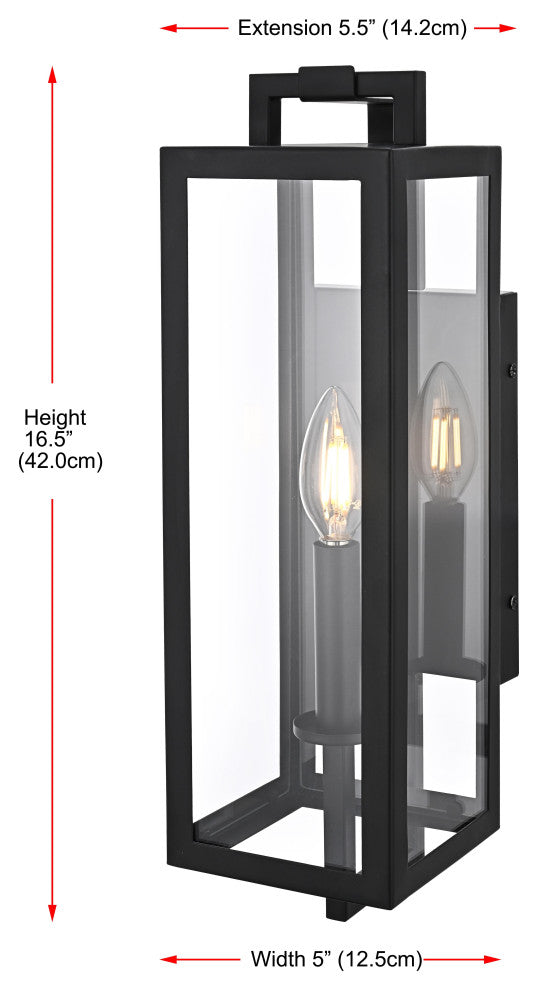 Home Living 5" Outdoor Wall Sconce, Black