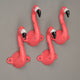 Set of 4 Distressed Pink Flamingo Decorative Wall Hooks Coat Towel Hanger Decor