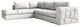 Skylar Genuine Italian Leather Modern Left Arm Facing Chaise Sectional, White
