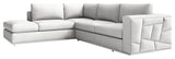 Skylar Genuine Italian Leather Modern Left Arm Facing Chaise Sectional, White
