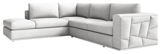 Skylar Genuine Italian Leather Modern Left Arm Facing Chaise Sectional, White