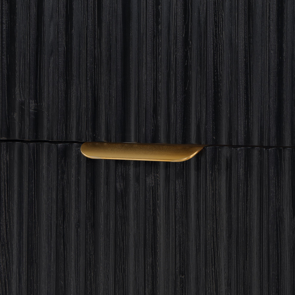 Vinnova Cadiz Bath Vanity, Composite Stone Top, Black, 24", No Mirror