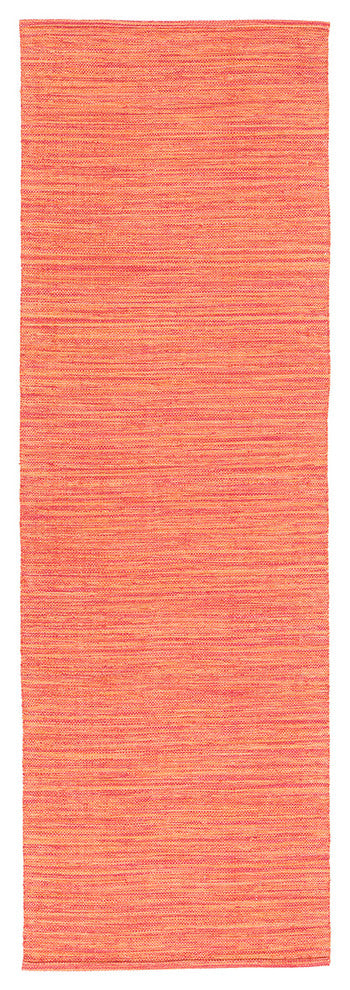 India Contemporary Area Rug, Bright Red, 2'6x7'6 Runner