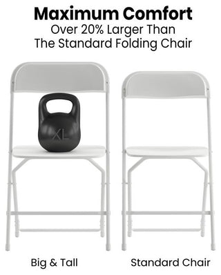 Hercules Big & Tall Commercial Folding Chair/Extra Wide 650LB. Capacity 4-Pack,