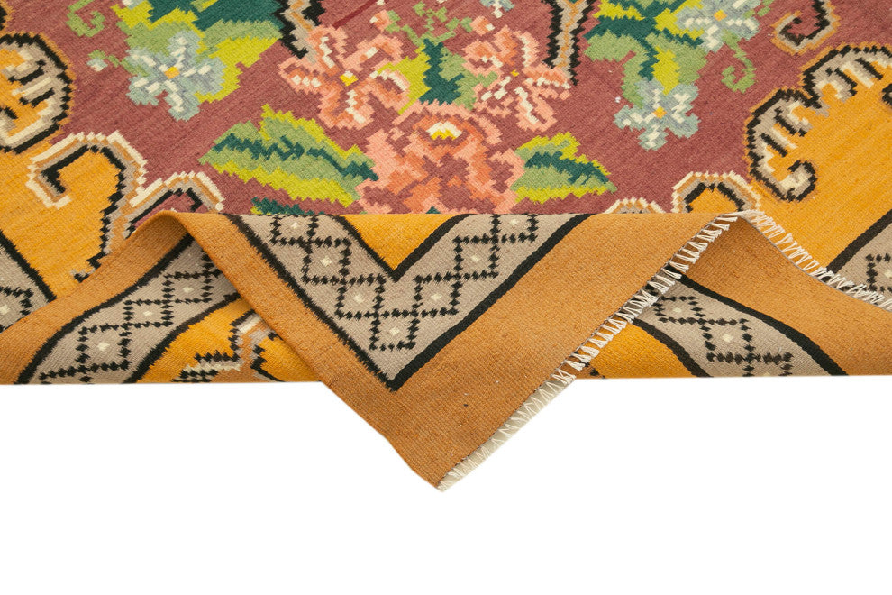 Rug N Carpet - Handmade Moldovian 6' 1'' x 10' 3'' Vintage Floral Kilim Rug