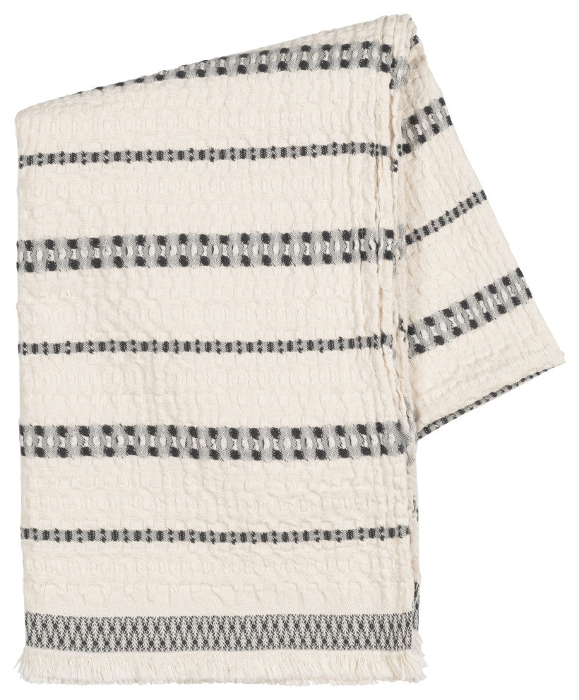 Lisbon Cotton Throw, Charcoal