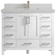 Malibu 42 Single Sink Bath Vanity in White  2" Carrara Quartz