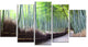 "Kyoto Bamboo Forest Pathway" Forest Canvas Wall Art Print, 5 Panels, 60"x32"