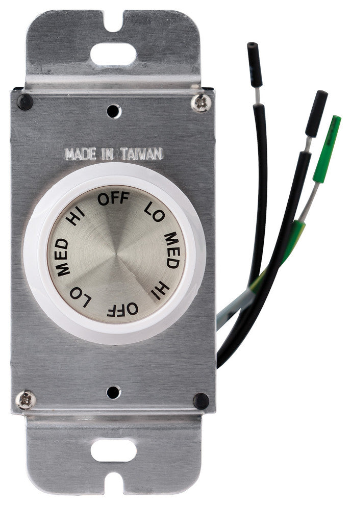 Generation Lighting 3 Speed Rotary Wall Control, Ivory and White White