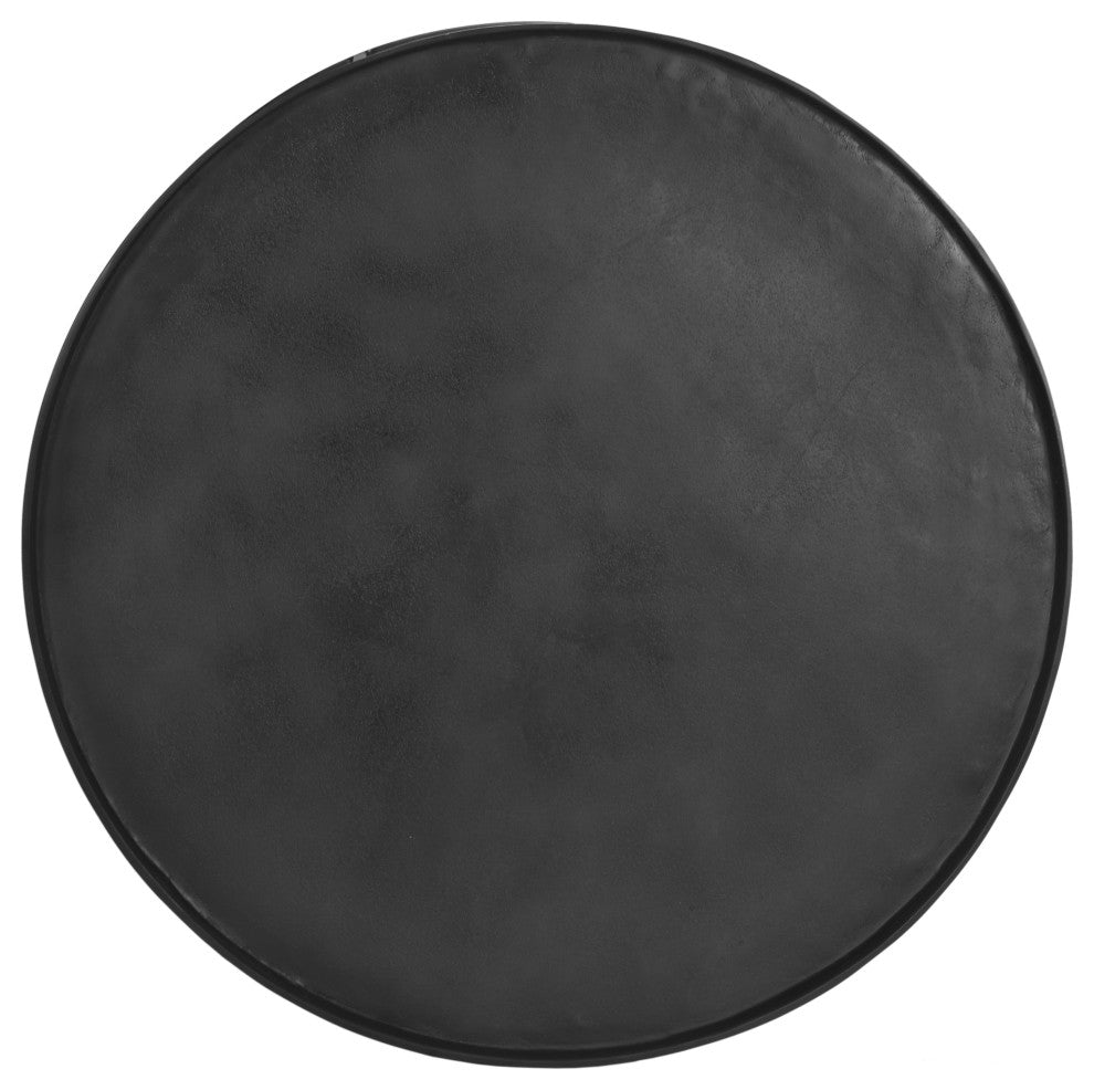 Elements Sana Coffee Table, Antique Zinc Top, Black Frame