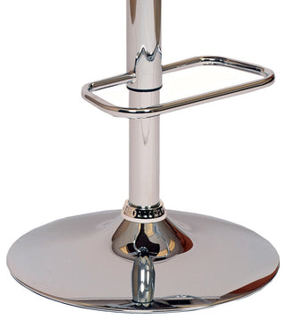 Cream Upholstered Chrome Base Adjustable Bar Stool