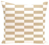 Stair Stepping Stripes Print Pillow, Khaki, 20"x20"