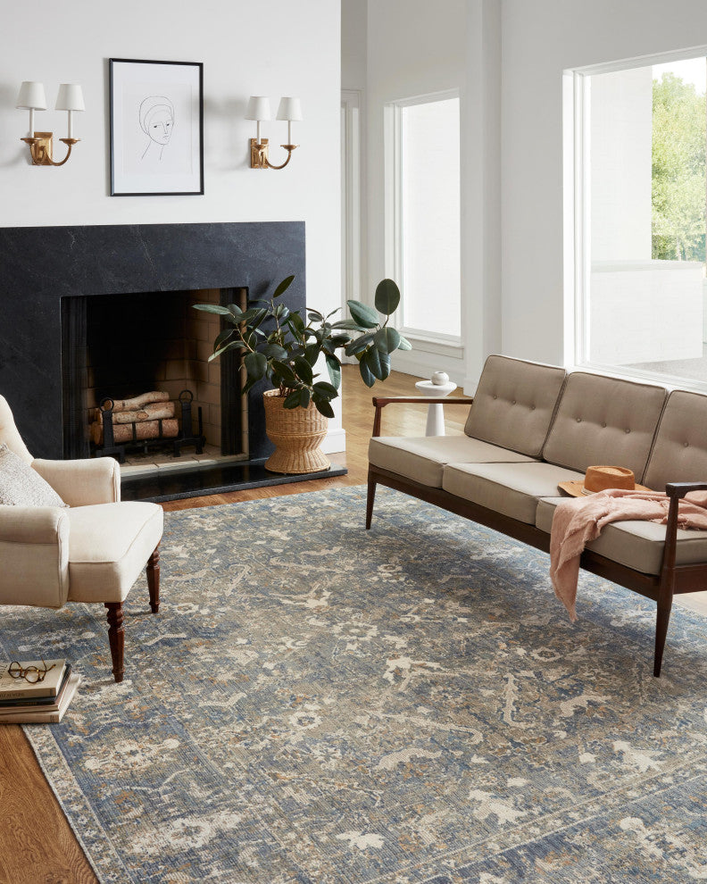 Chris Loves Julia x Loloi Rosemarie Sand/Lagoon 7'-10" x 10' Area Rug