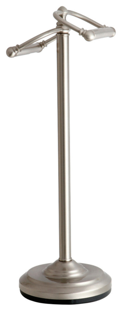 Kingston Brass Freestanding Double Roll Toilet Paper Holder, Brushed Nickel